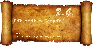 Rózsás Gergő névjegykártya